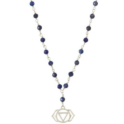 THIRD EYE CHAKRA GEMSTONE NECKLACE - SILVER__default