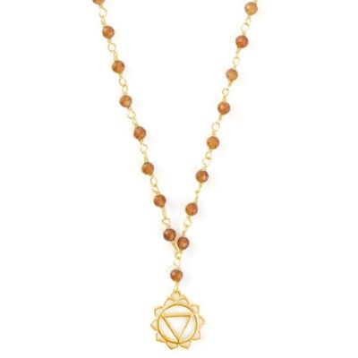 SOLAR PLEXUS CHAKRA GEMSTONE NECKLACE - GOLD__default