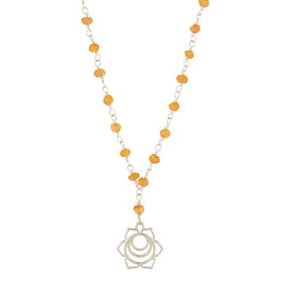 SACRAL CHAKRA GEMSTONE NECKLACE - SILVER__default