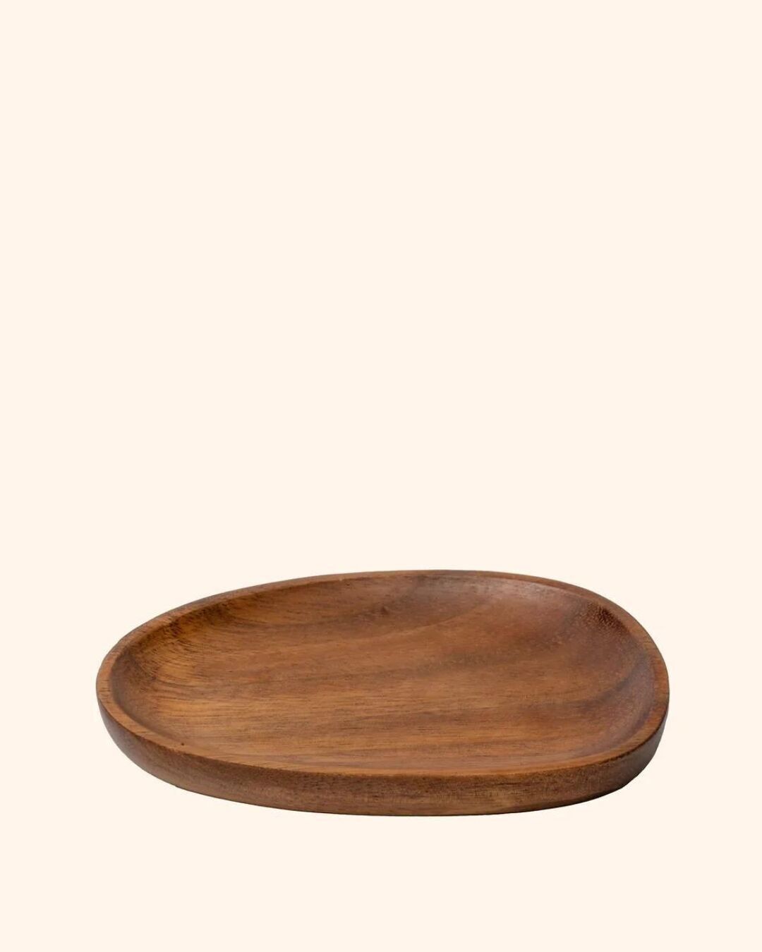 Oval wooden tray small