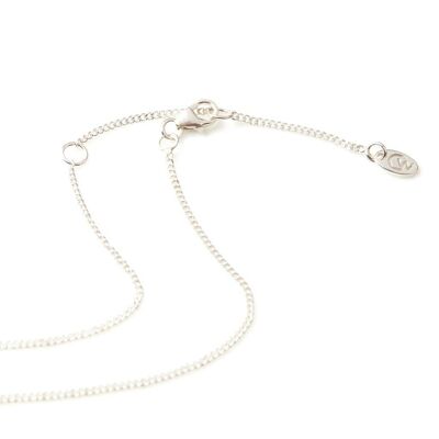 Adjustable silver curb chain necklace__silver / adjustable 20-22"