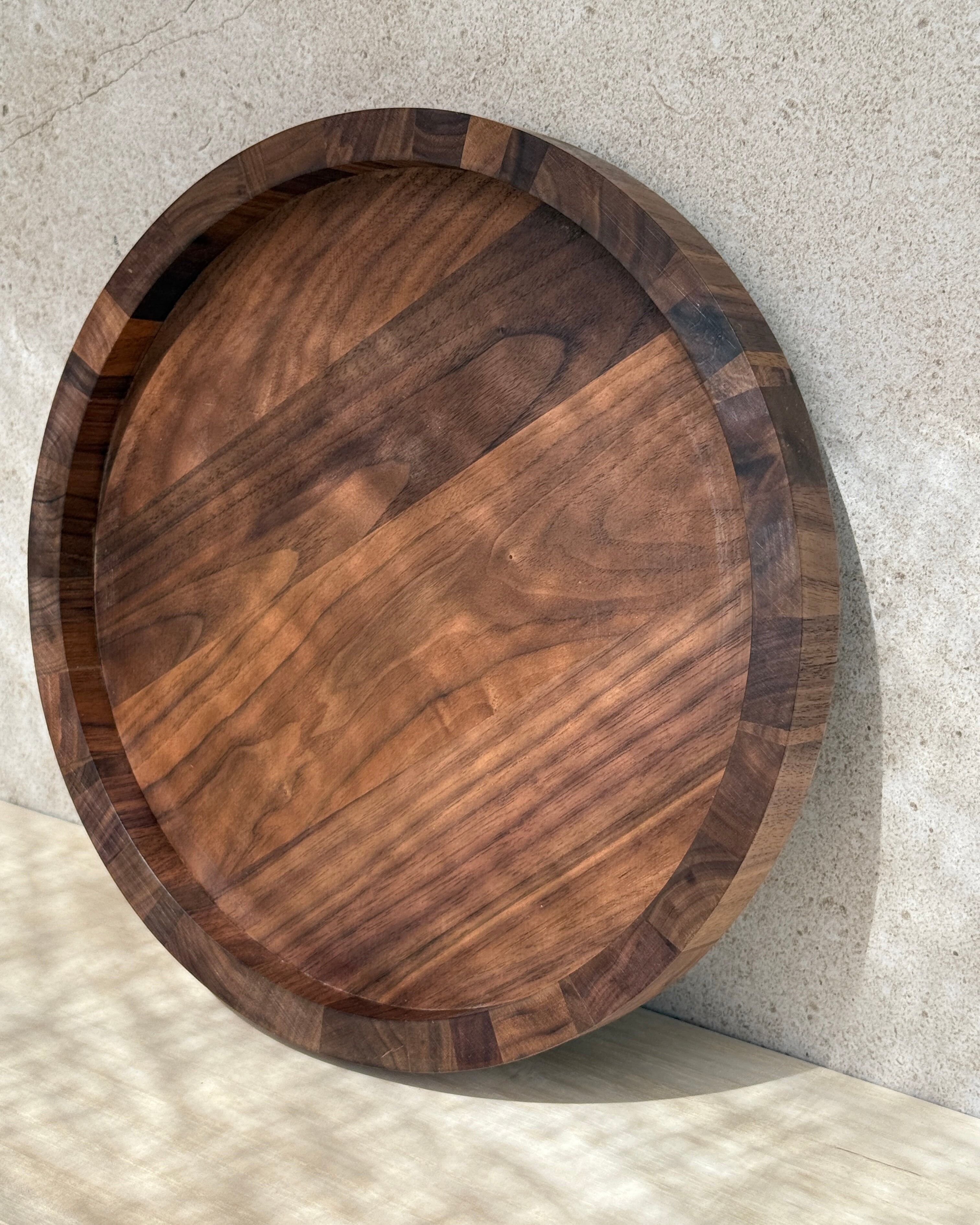 Spinning tray walnut wood