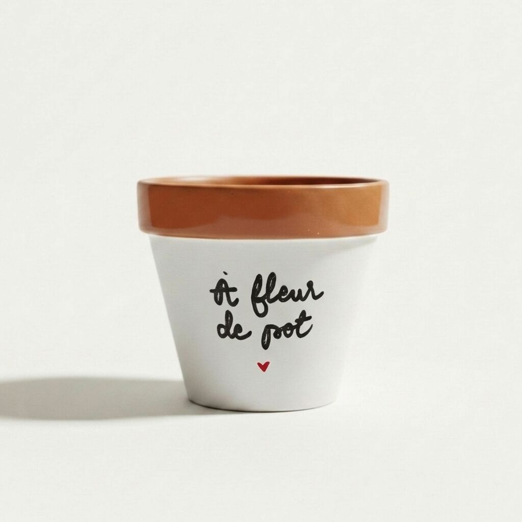 Flower pot "À fleur de pot ♥" Original and handmade gift - interior decoration - terracotta flower pot