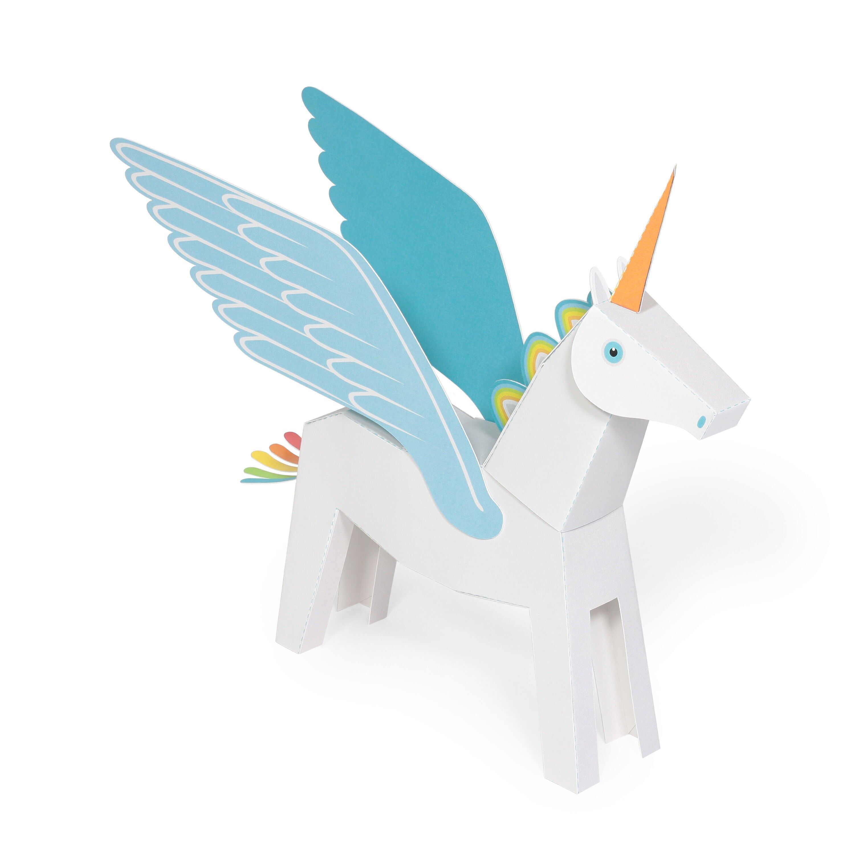 Weiß & Blau Pegacorn Papier Spielzeug - DIY Bastelset