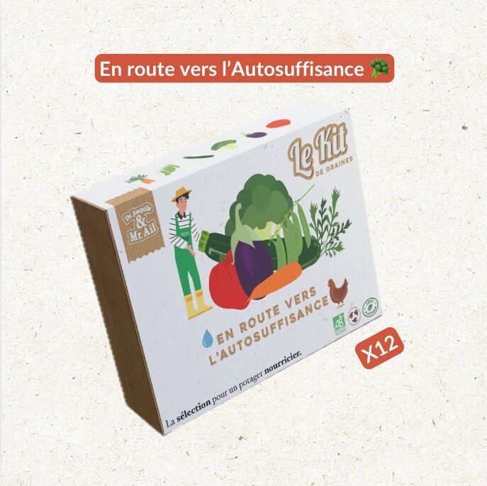 En Route Vers l'Autosuffisance - Kit jardinage thématique  - cadeau Noël - coffret