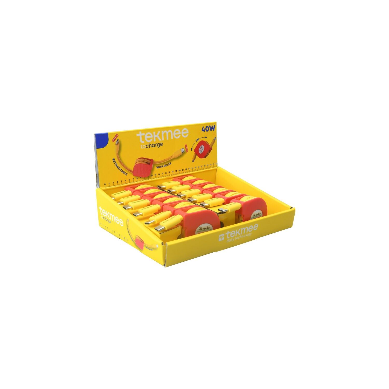 Tekmee Câble 1M Type-C ↔ Type-C Rétractable