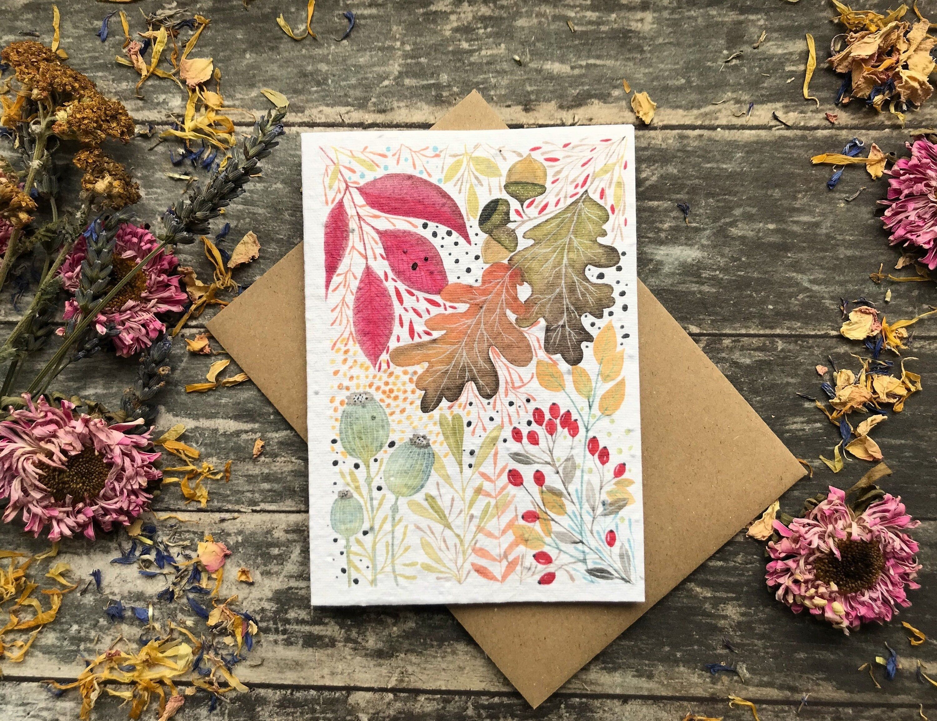 Plantable Seed Paper Card: Watercolour Floral Greeting Card