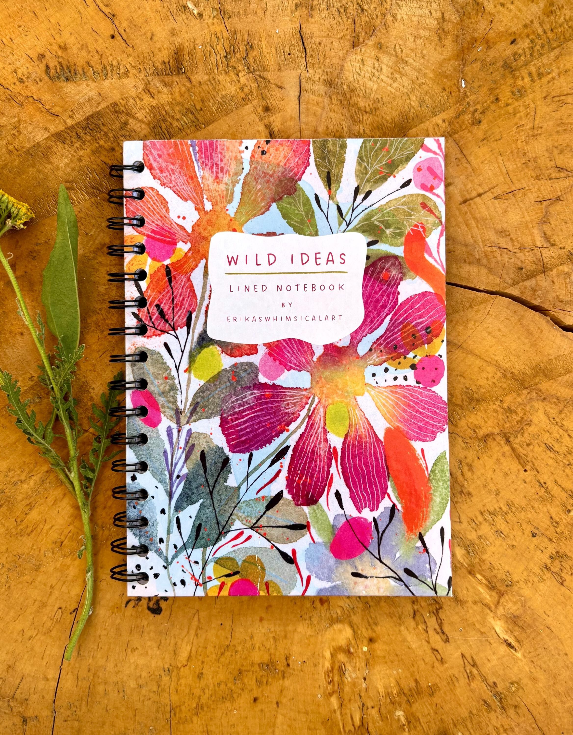 Wild Ideas A5 Handmade Notebook: Floral Illustrated Journal