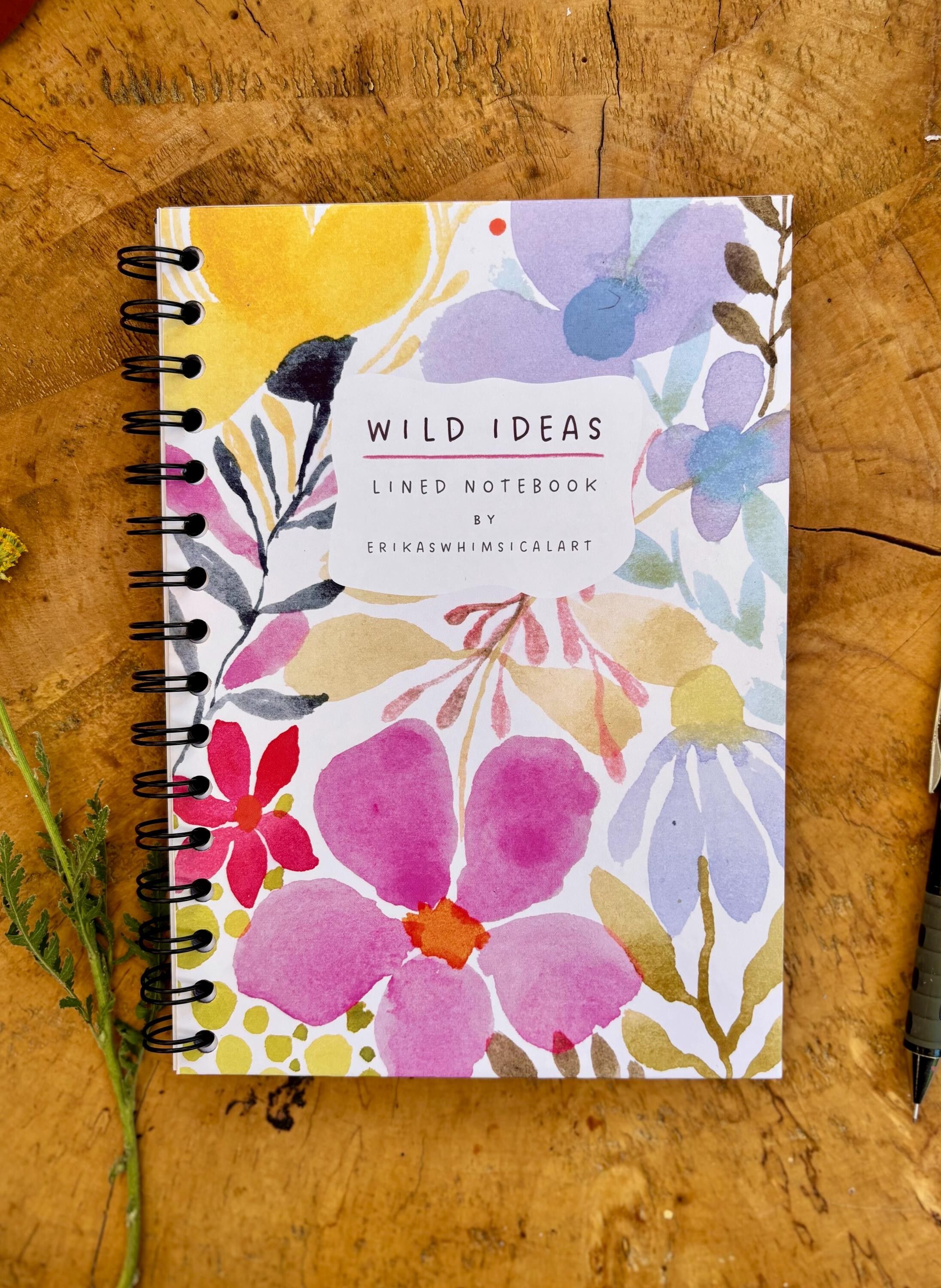 Wild Ideas A5 Handmade Notebook: Floral Illustrated Journal