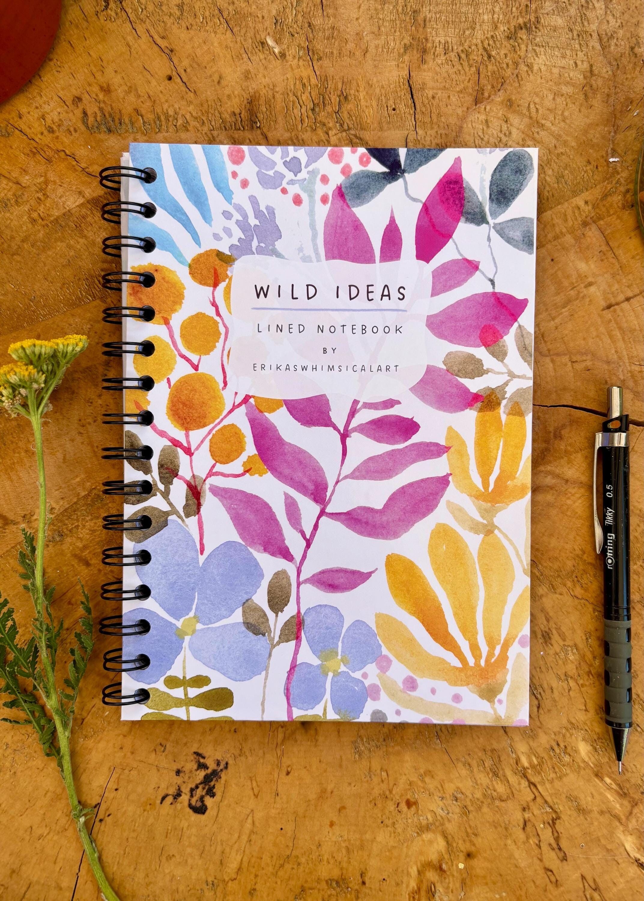 Wild Ideas A5 Handmade Notebook: Floral Illustrated Journal