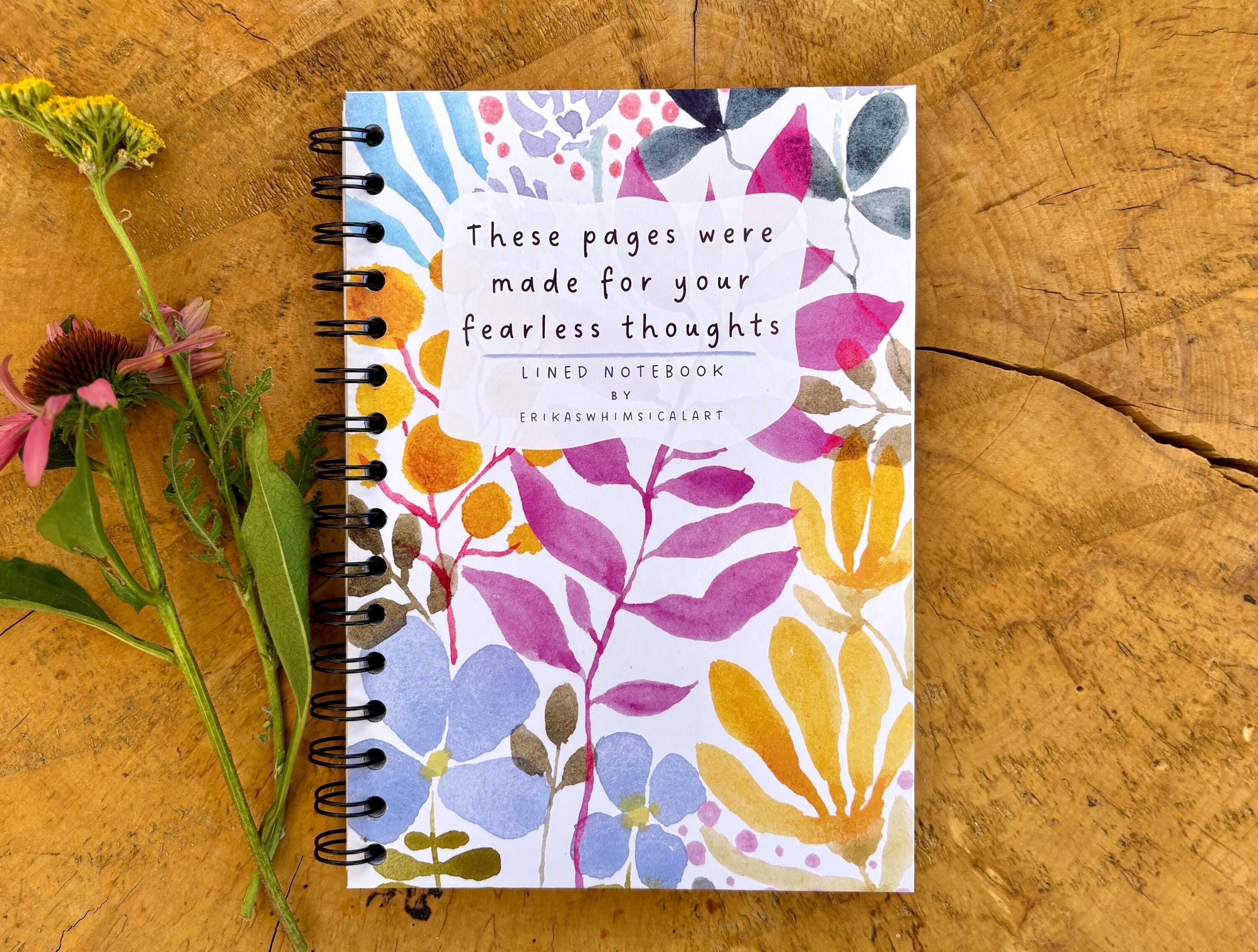 Floral Illustrated Journal: Handmade A5 Lined Notebook