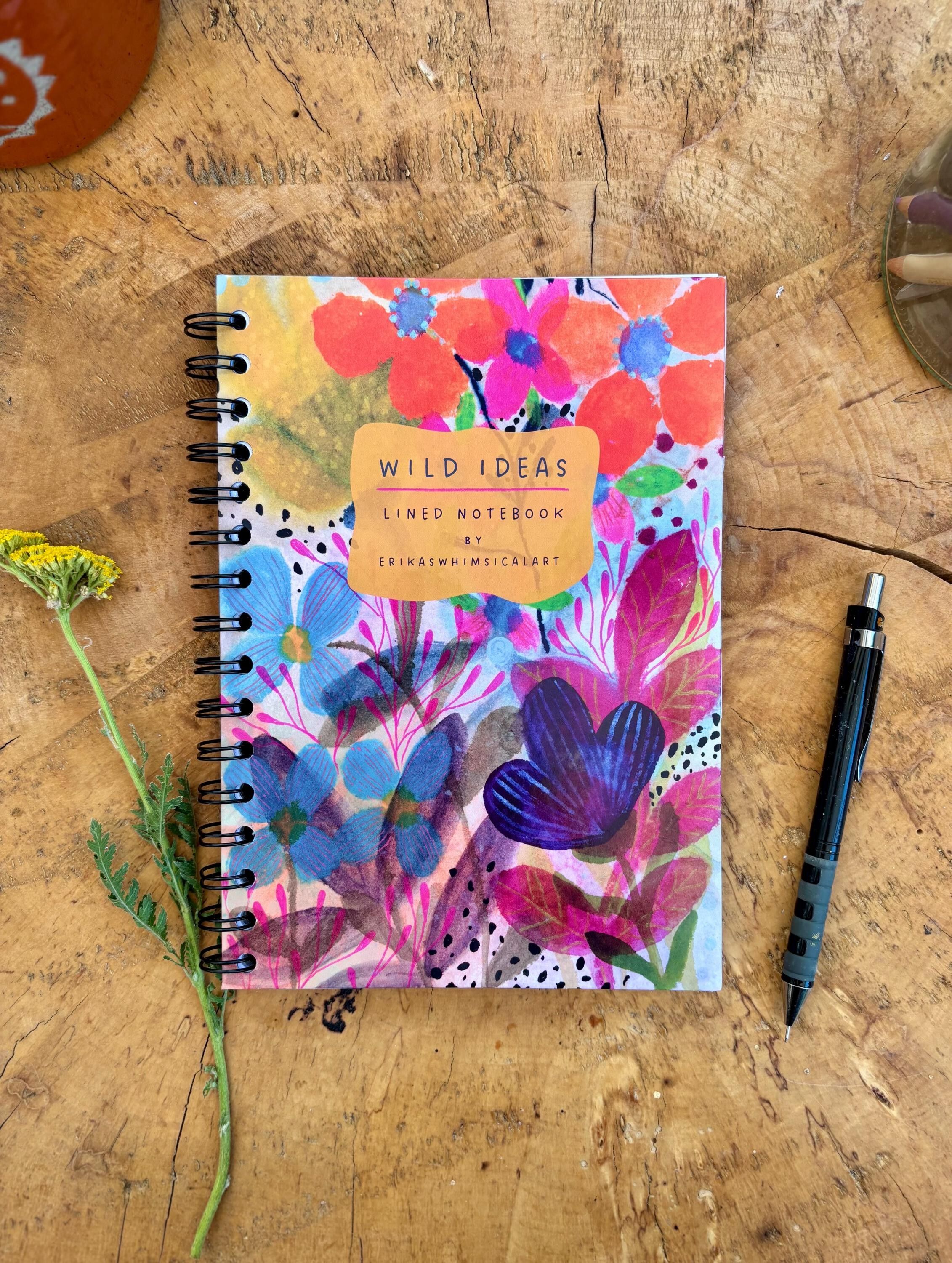 Wild Ideas A5 Handmade Notebook: Floral Illustrated Journal