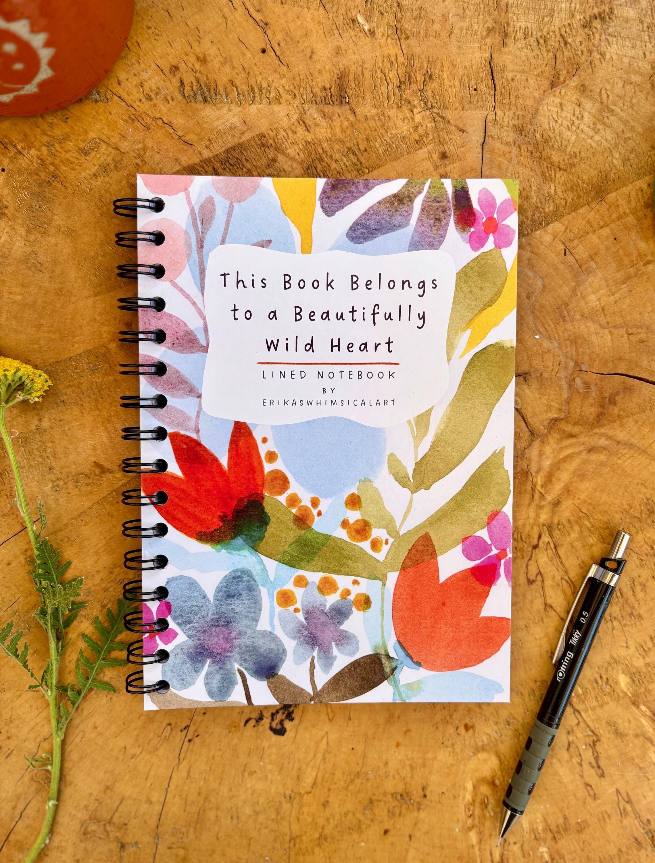 Beautifully Wild Heart – Handmade A5 Notebook | Floral Cover | Gift for Her | Floral Notebook / Motivational Gift / Birthday Gift / Journal