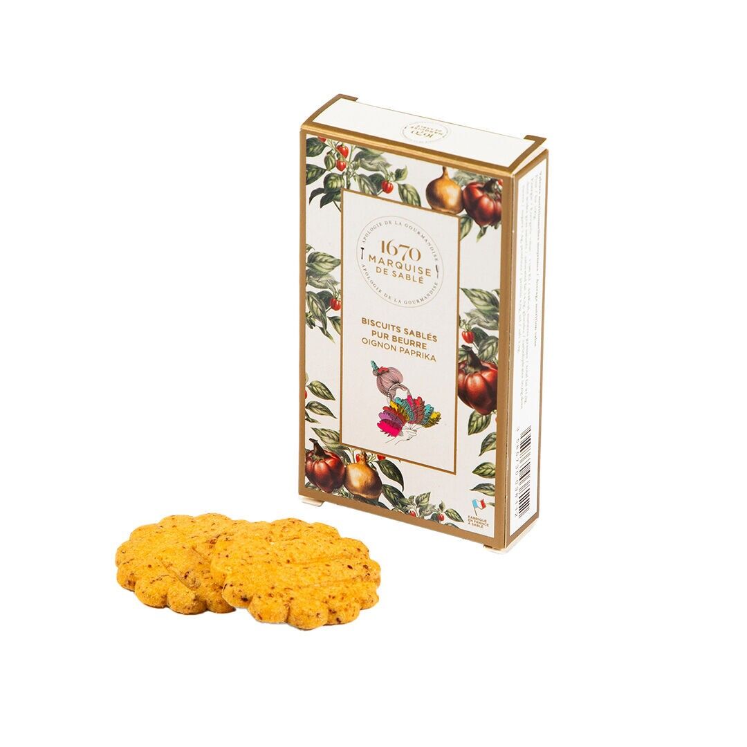 Shortbread-Kekse mit Zwiebeln und Paprika - 20g Karton