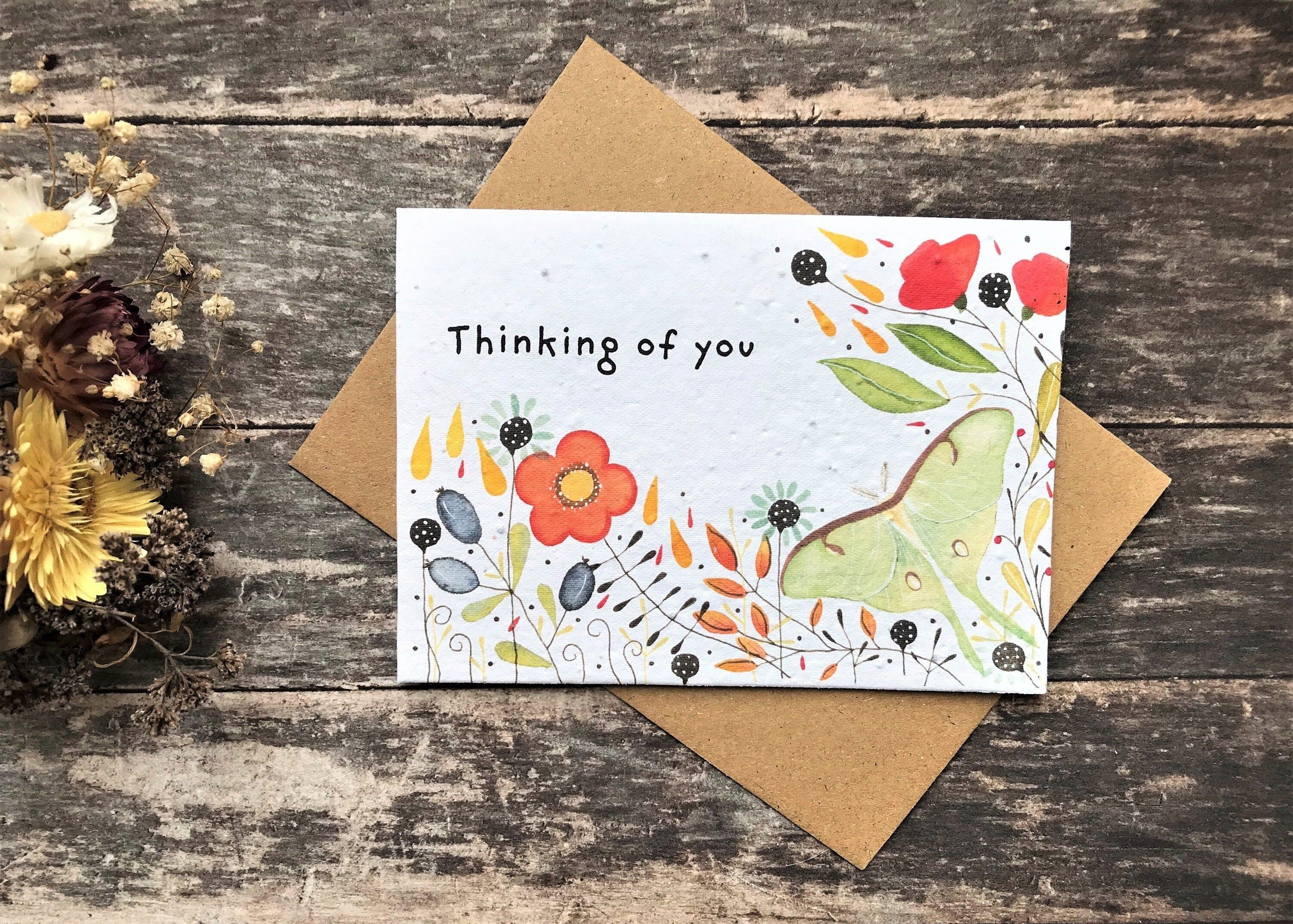 Plantable Seed Paper Thinking of You Card: Eco-Friendly Flowers