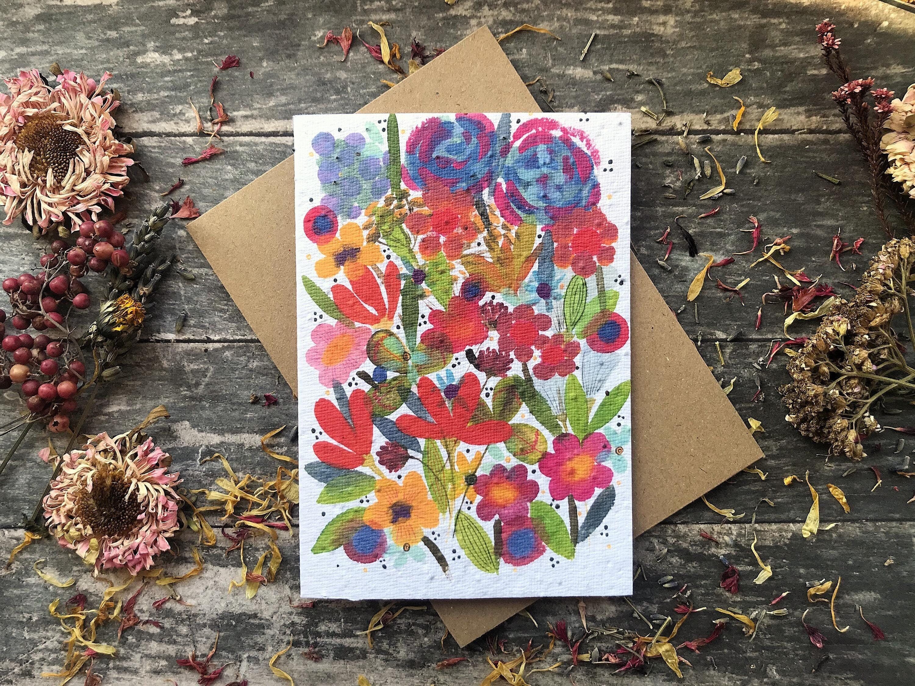 Plantable Seed Paper Birthday Card: Floral Eco-Friendly Card