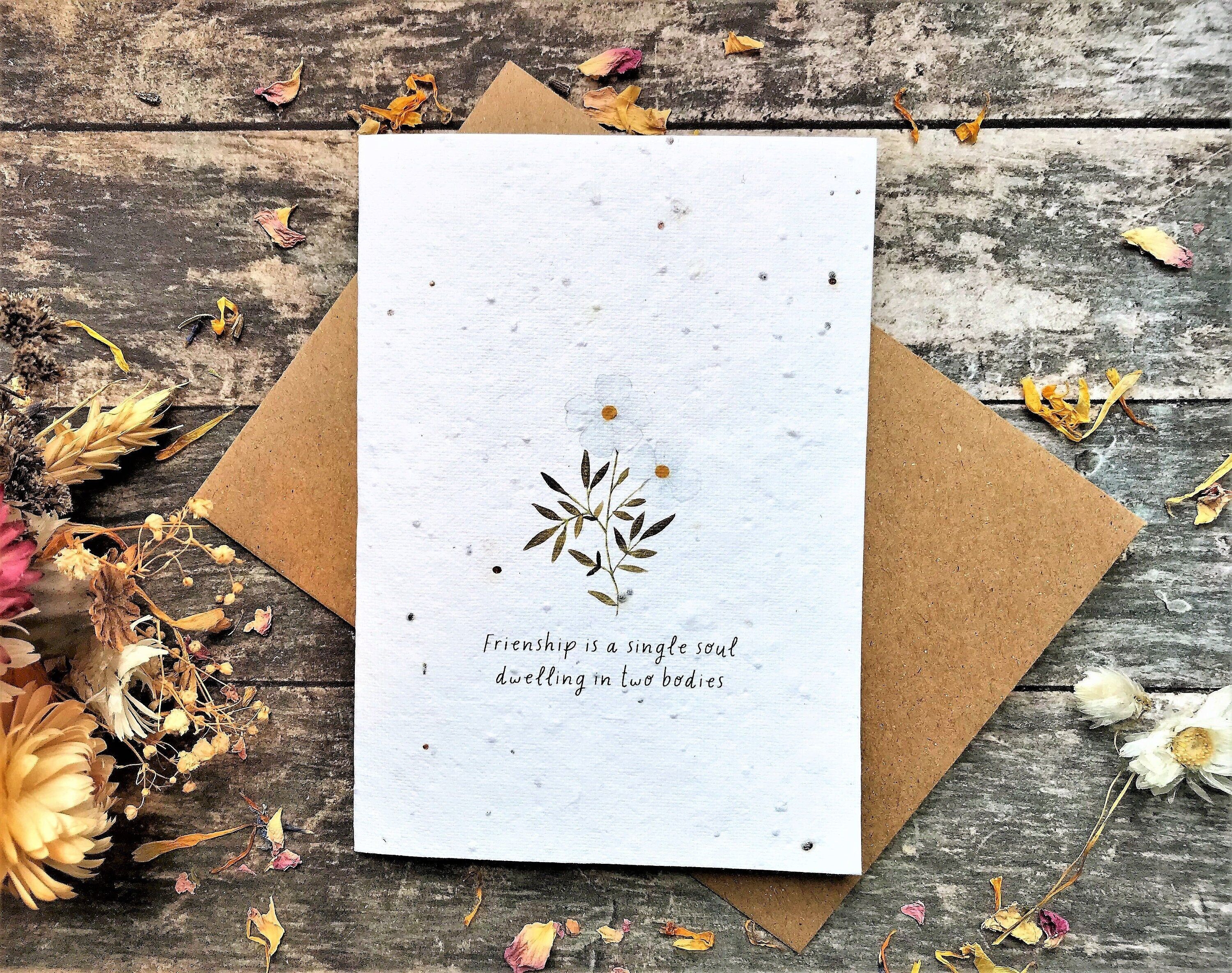 Plantable Seed Paper Friend Card: Eco-Friendly Greeting