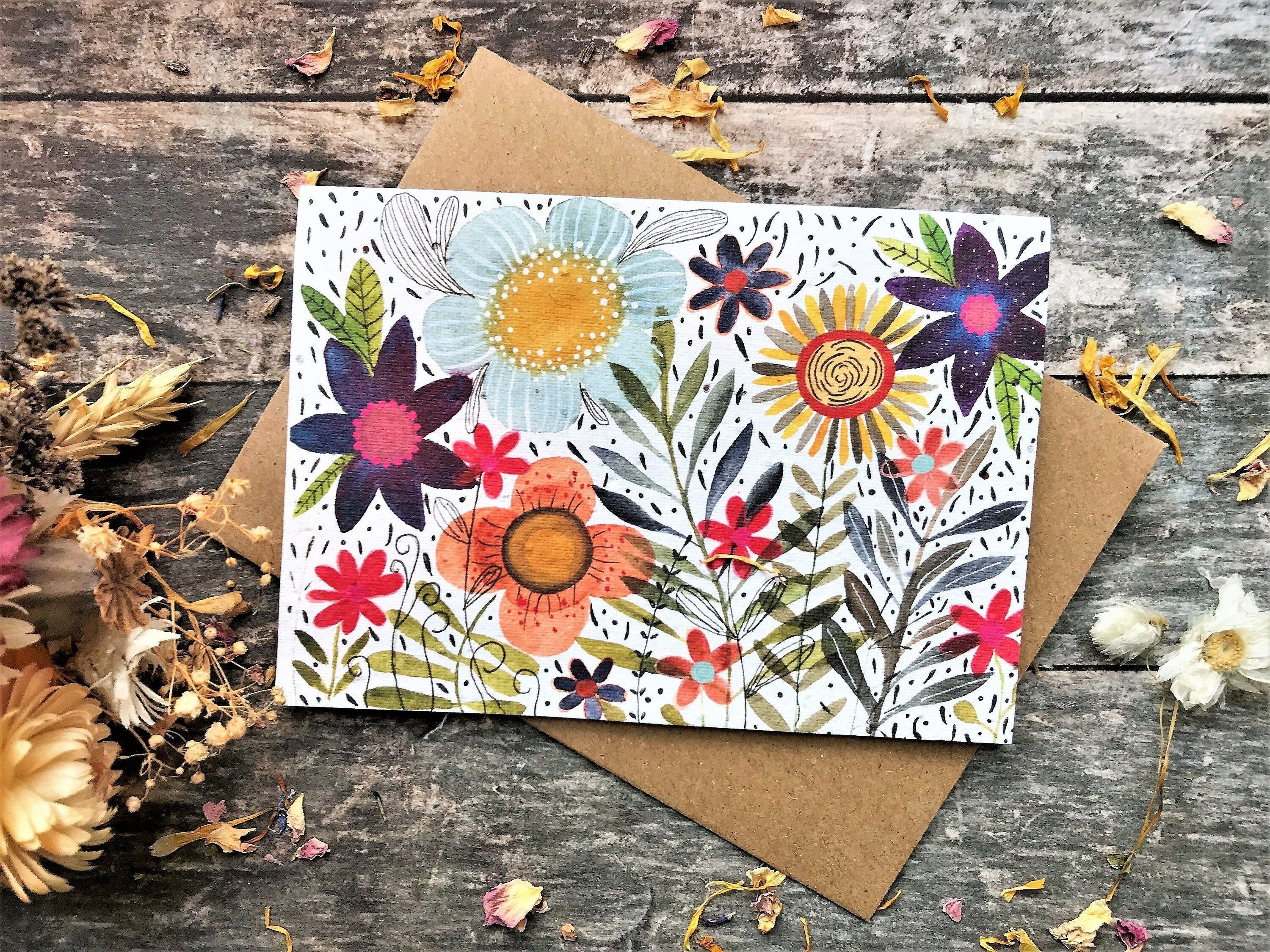 Plantable Seed Paper Birthday Card: Floral Eco-Friendly Gift