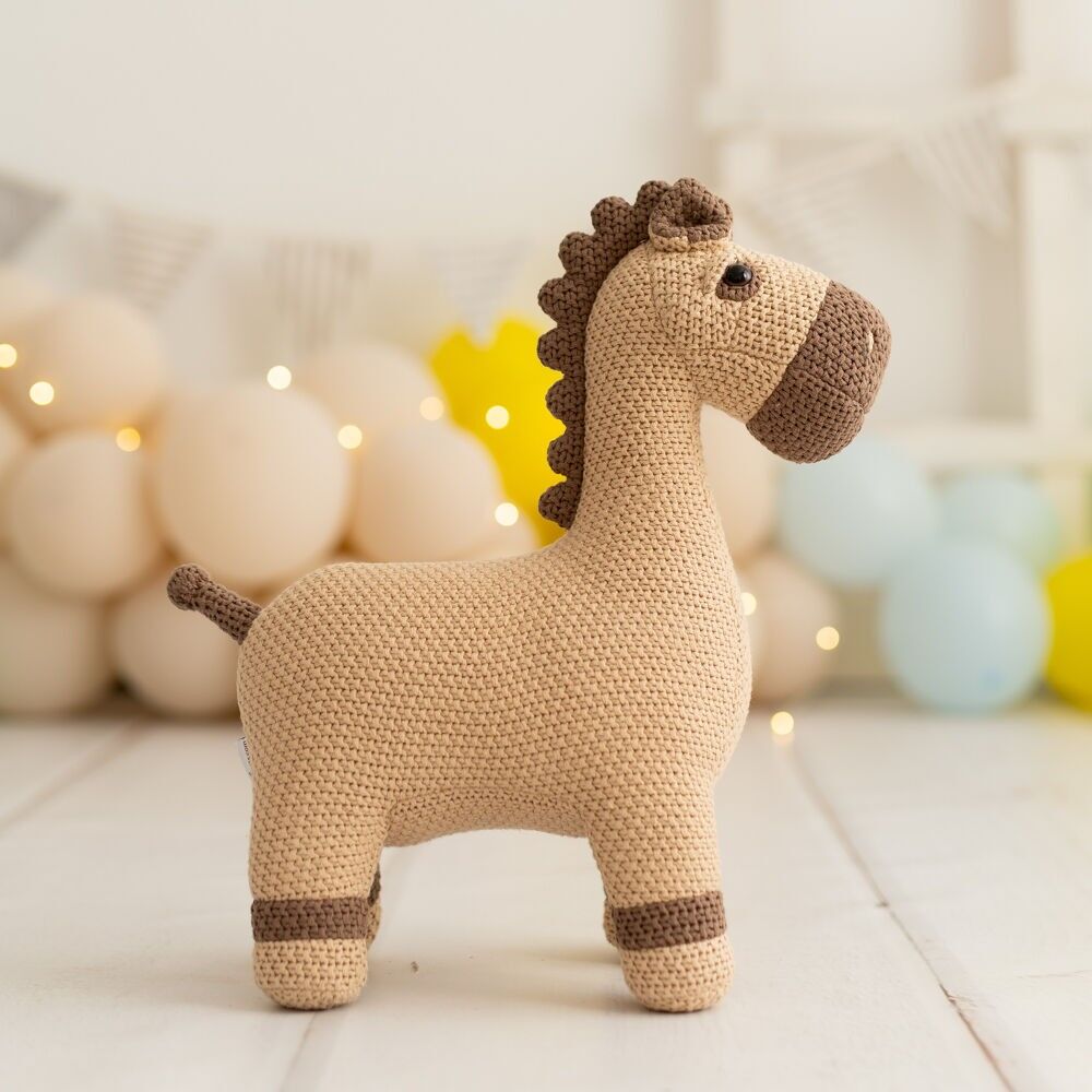 PLÜSCHTIER PFERD BRAUNES 100% BAUMWOLLE