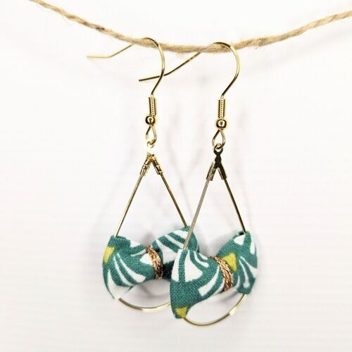 Orecchini pendenti luminosi in cotone dorato – adulto/bambino