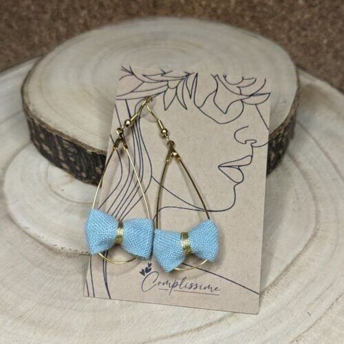 Predictable lagoon linen drop earrings