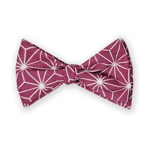 Pajarita de algodón rosa brillante para adultos