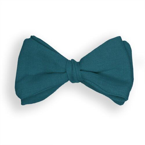 Pajarita de lino Genius para adulto en azul petróleo