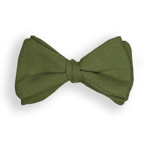 Noeud papillon adulte lin transigeant kaki