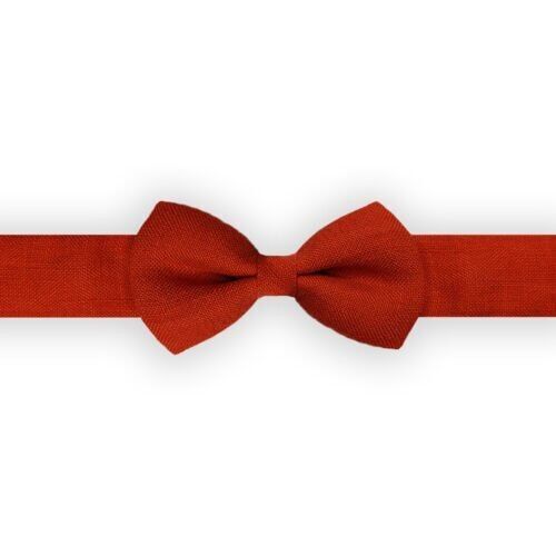 Pajarita infantil de lino, color terracota