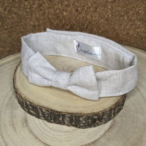 Pajarita infantil de lino natural