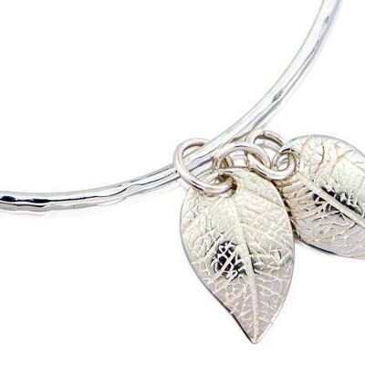 Leaf Charm Bangle__Large Adults - 6.8 cms Internal Diameter