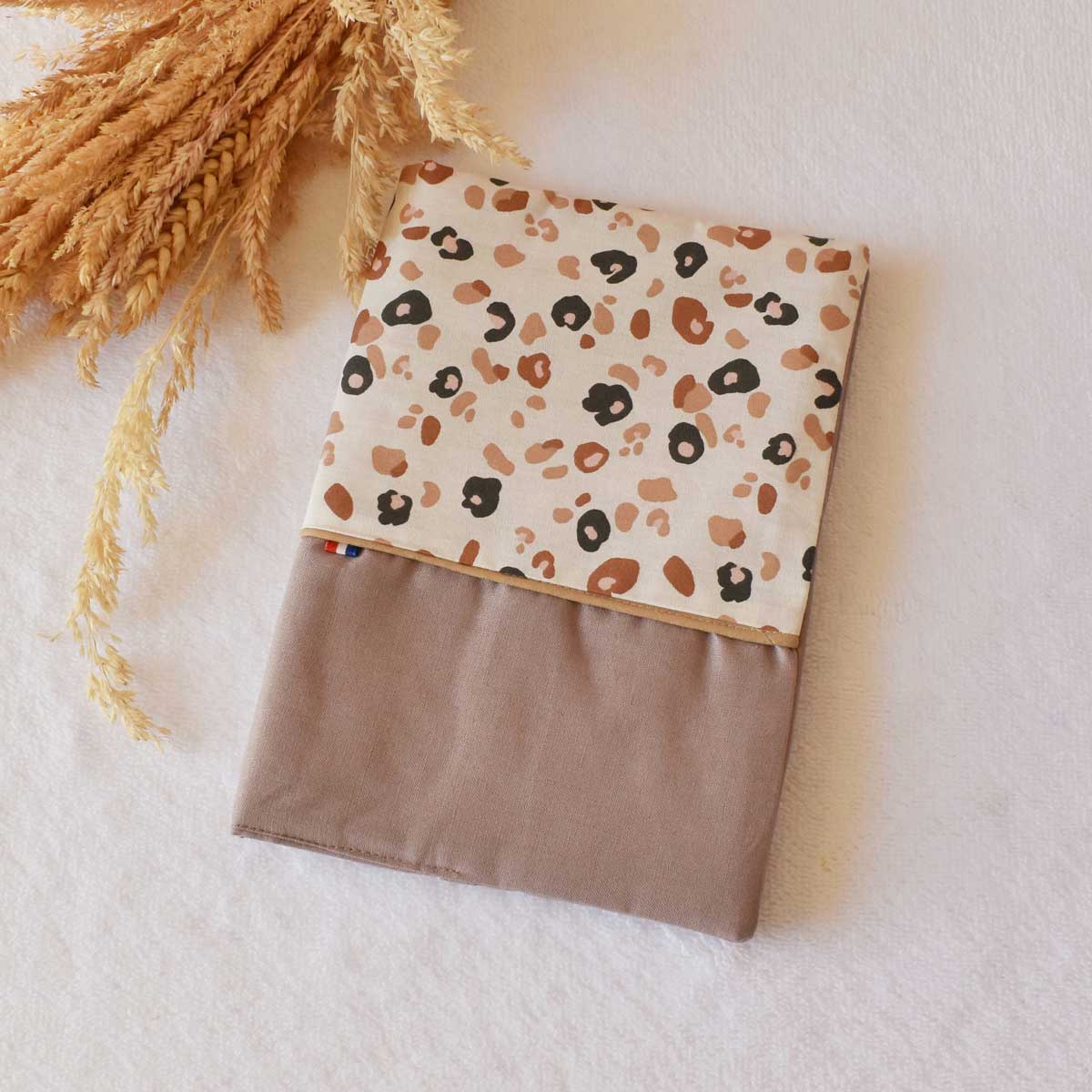 Personalized baby health record book cover - Leopard print baby gift