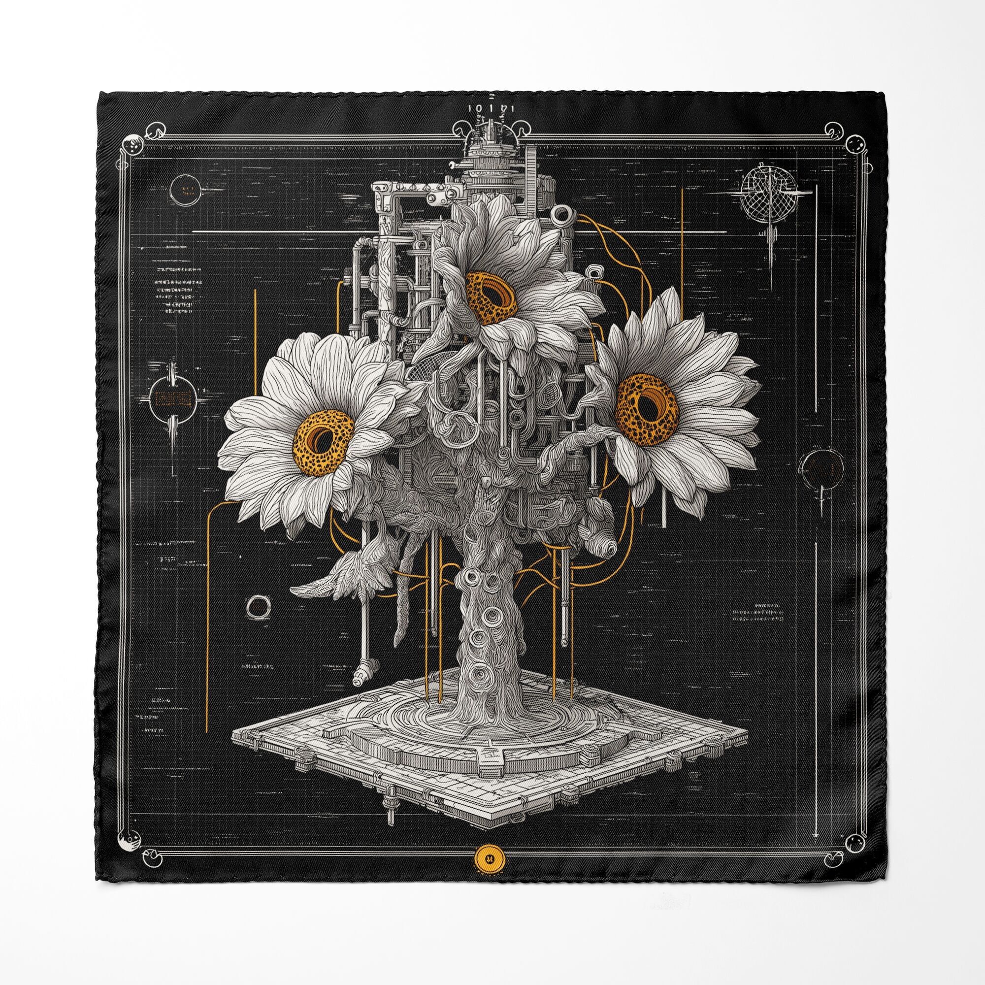 FOULARD DA TASCHINO IN SETA TECHFLORA