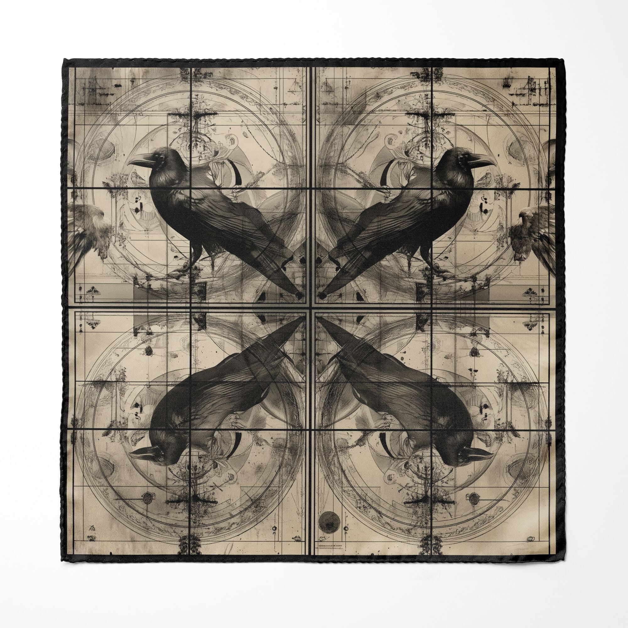 FAZZOLETTO DA TASCHINO IN SETA RAVEN