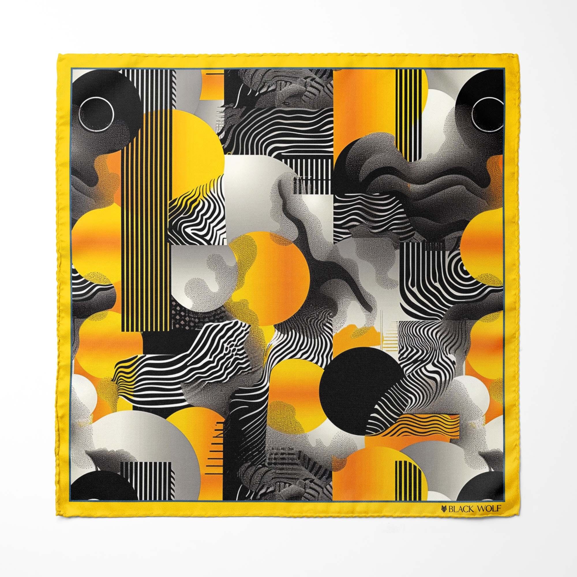 FAZZOLETTO DA TASCHINO IN SETA VINTAGE ASTRATTO