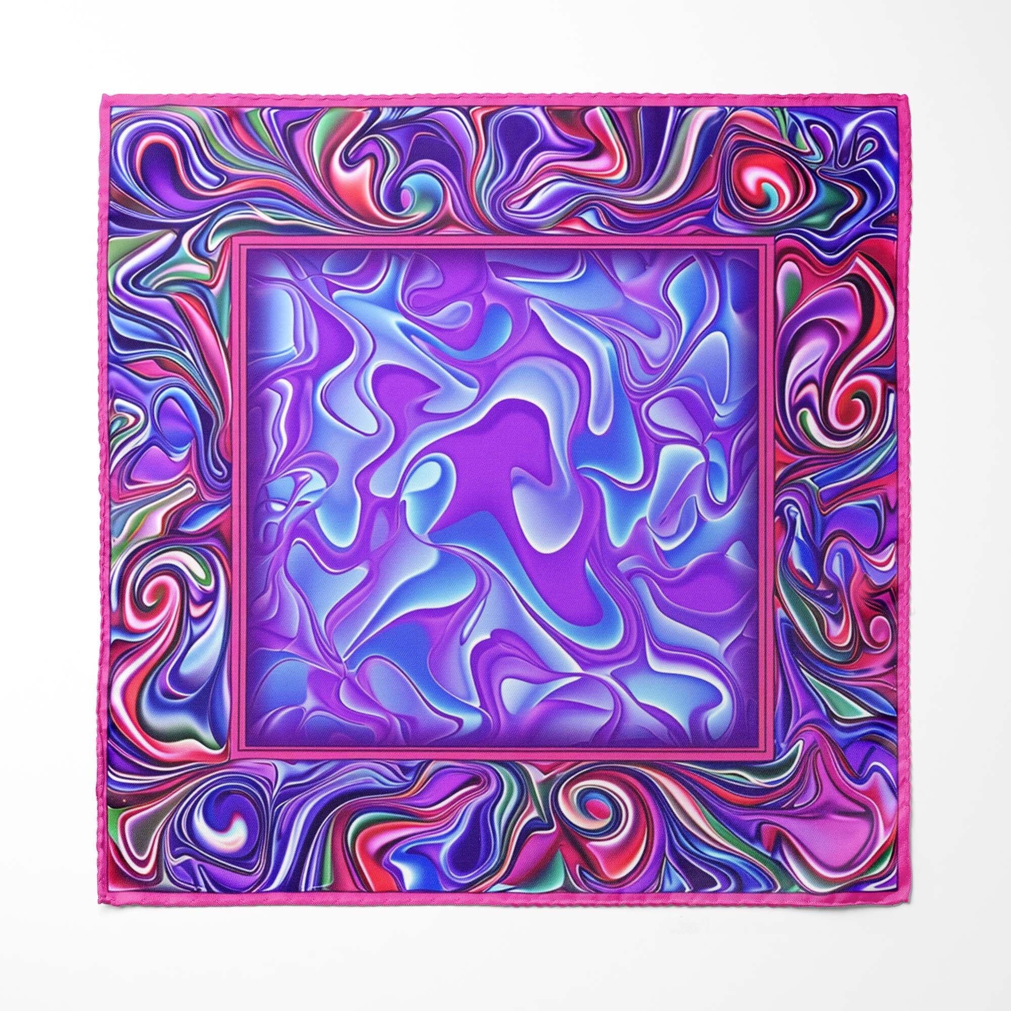 FAZZOLETTO DA TASCHINO OLOGRAFICO IN SETA NEON