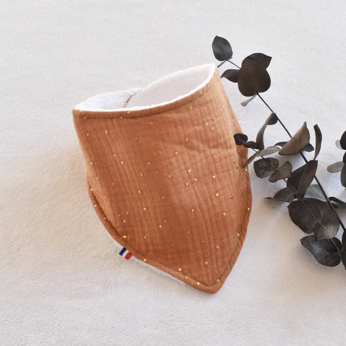 Babero bandana color caramelo - 6-24 meses