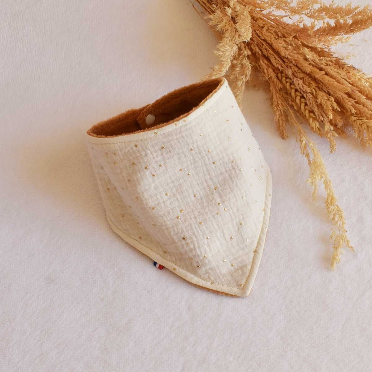 Babero bandana color crudo - 6-24 meses