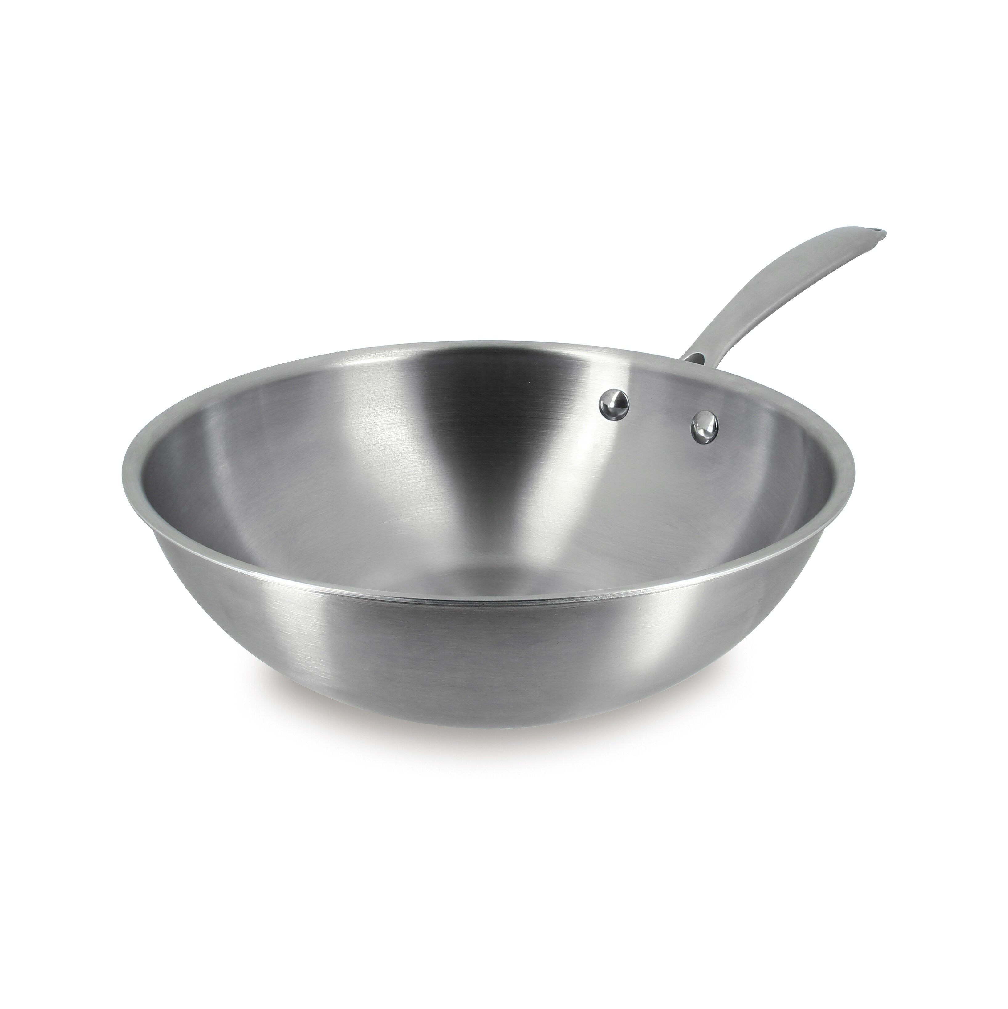 Triply 24cm stainless steel wok - made in France