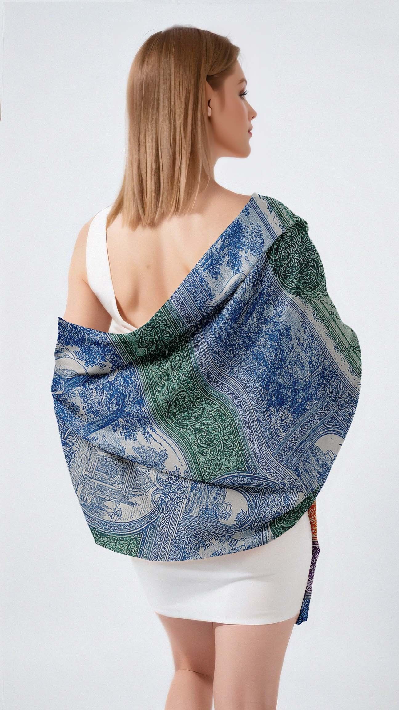 SCIARPA LUNGA IN SETA DA DONNA REGAL ETCHINGS