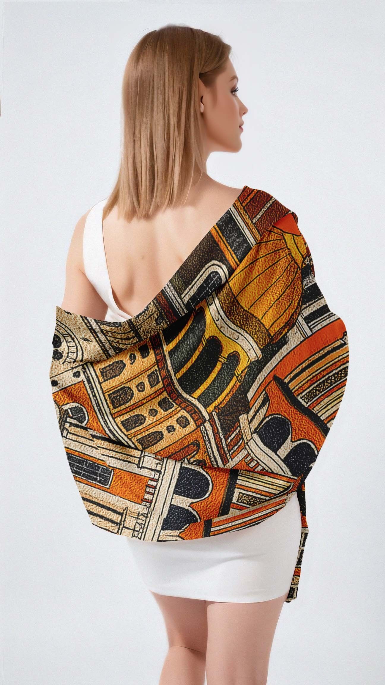 SCIARPA LUNGA DA DONNA IN SETA METROPOLIA