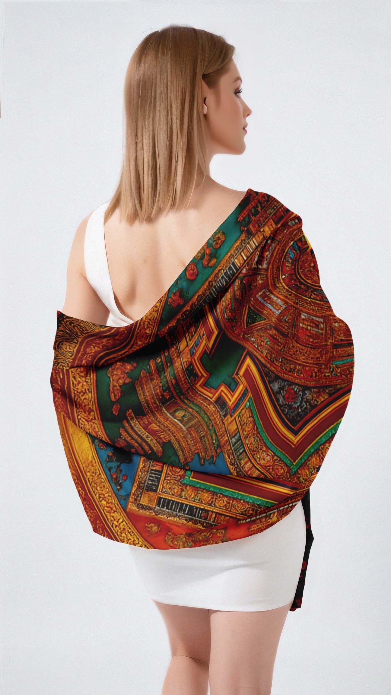 SCIARPA LUNGA DA DONNA IN SETA MANDALA