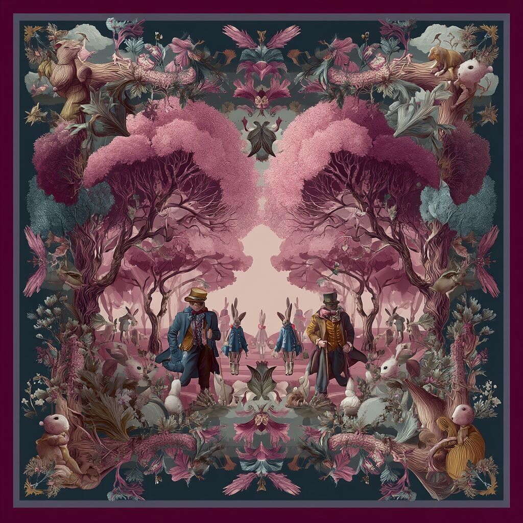 SCIARPA LUNGA IN SETA DA DONNA ENCHANTED PARADE