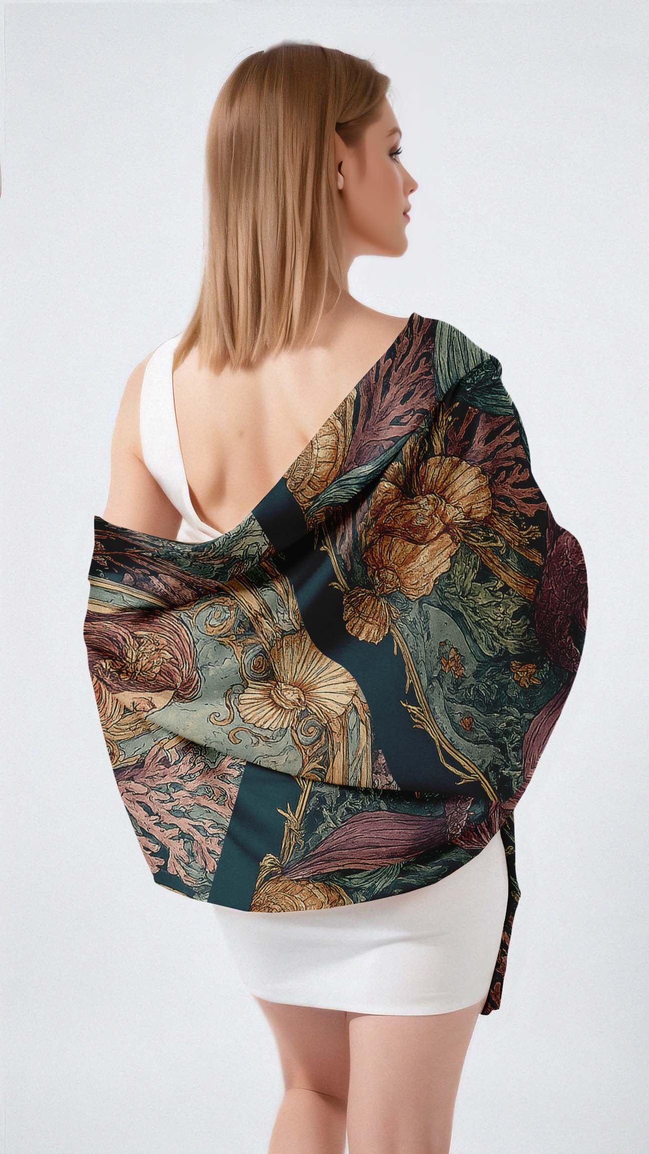 SCIARPA LUNGA DA DONNA IN SETA ART NOUVEAU