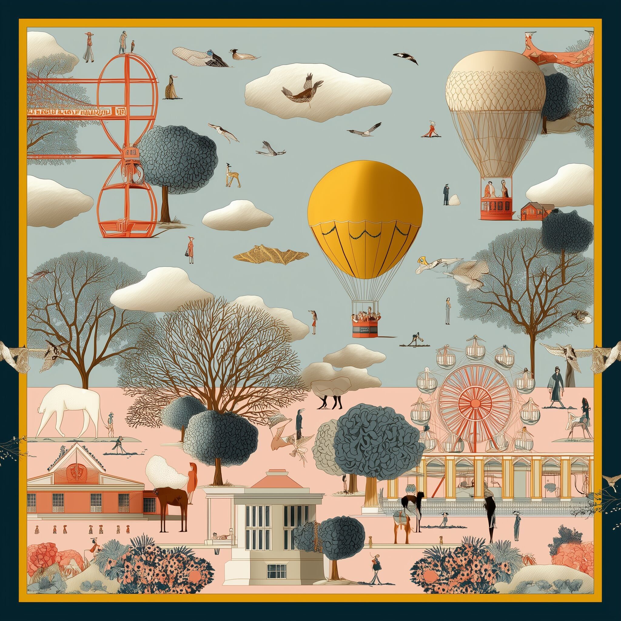 SCIARPA LUNGA DA DONNA IN SETA ARMONIA TROPICALE BLUSH