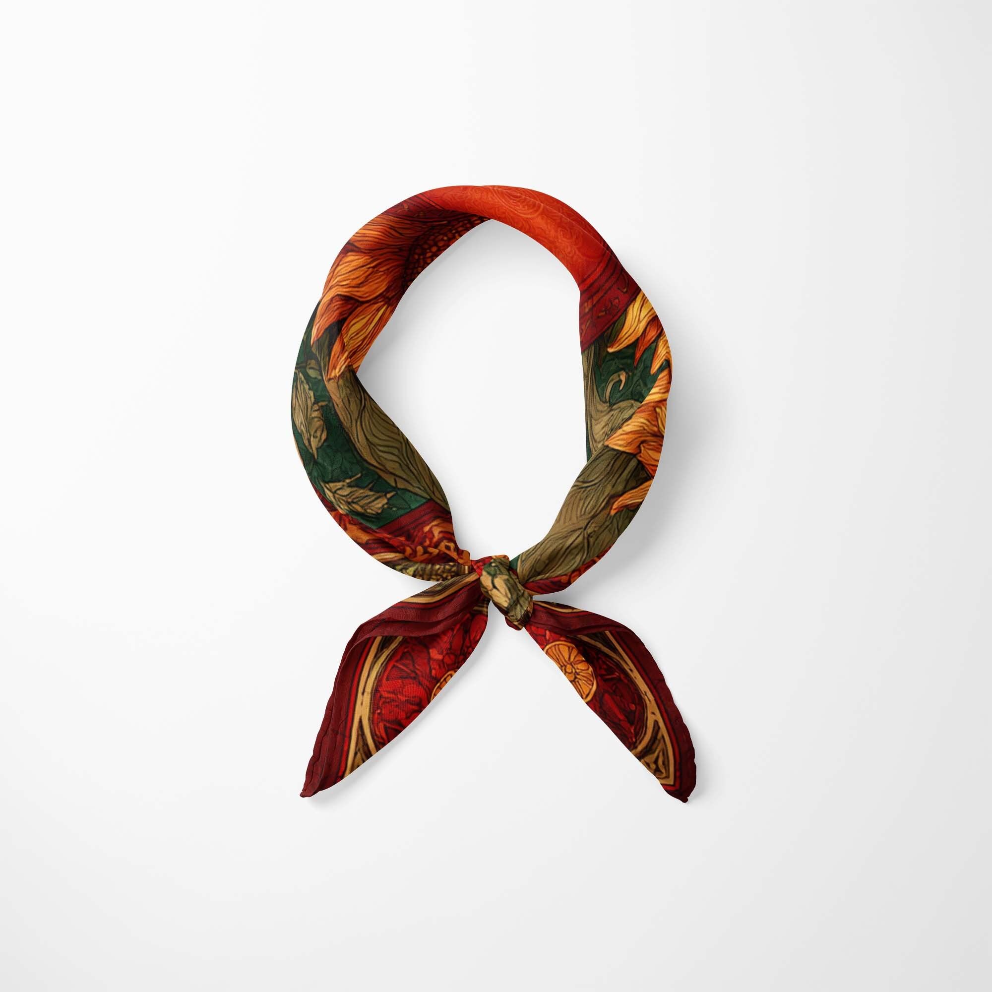 SCIARPA DA COLLO CON GIRASOLE VIBRANTE