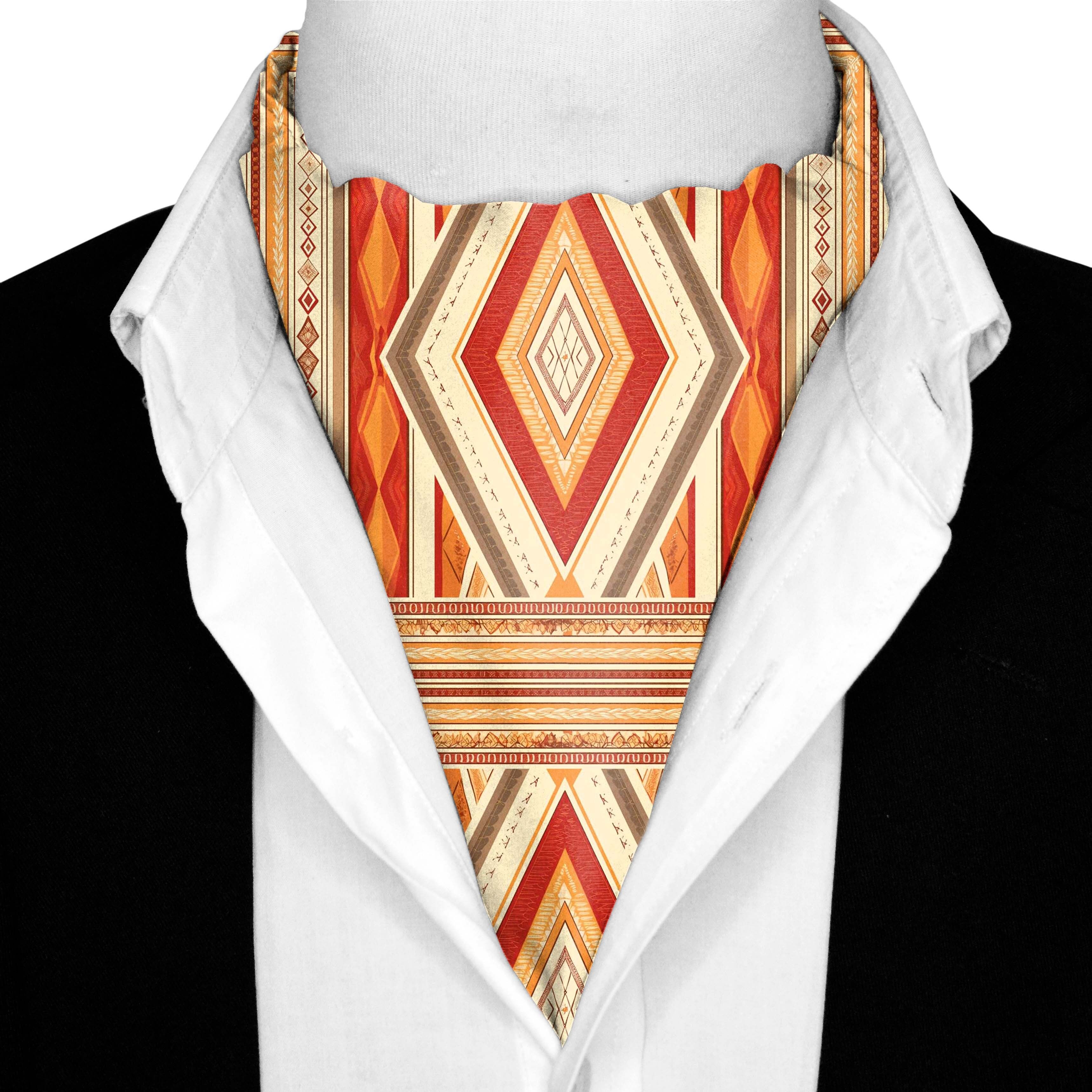 BUNTE IKAT-SEIDE, ETHNISCHE ASCOT-PREMIUM-KOLLEKTION