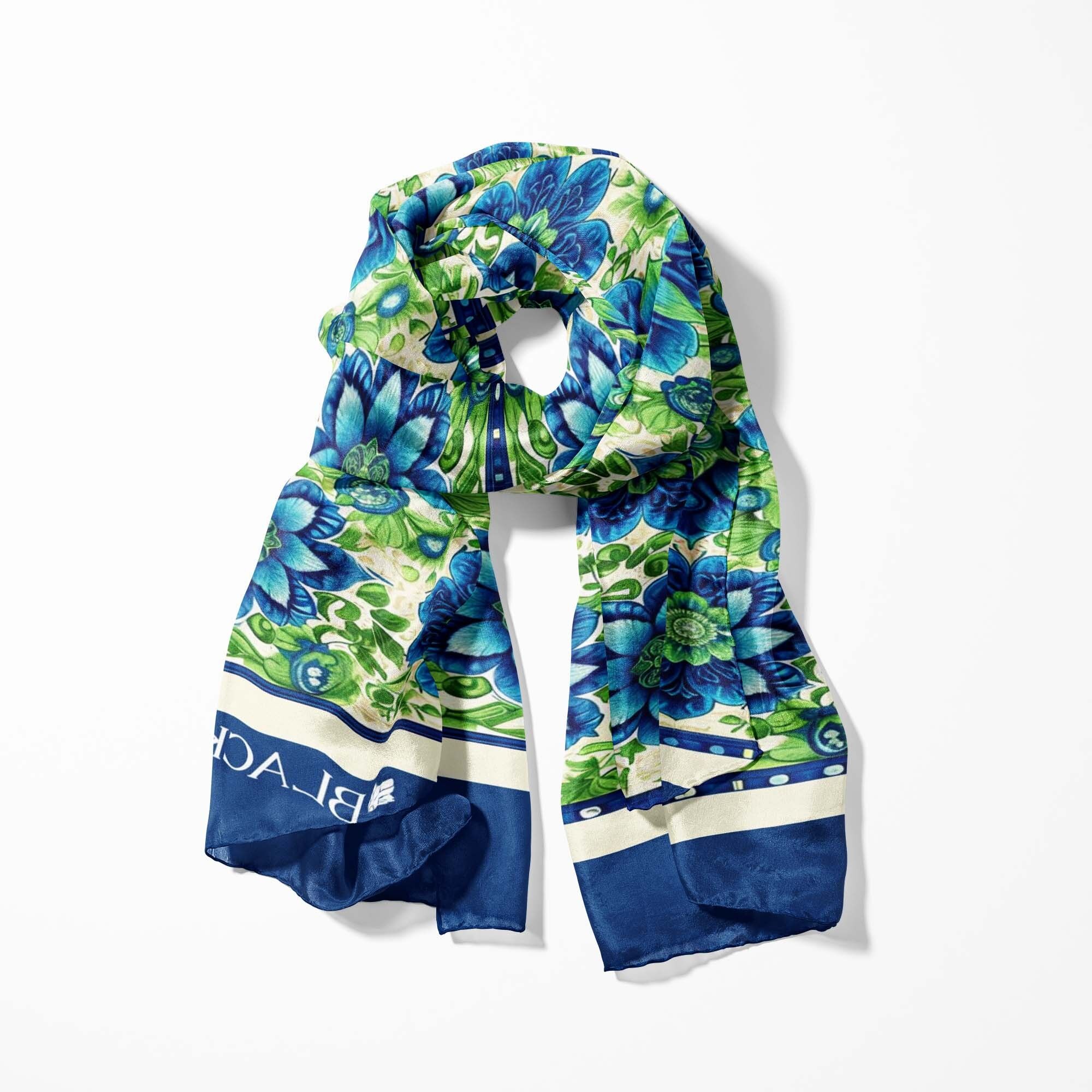ELEGANTE SCIARPA DA UOMO CON MOTIVO FLOREALE ASTRATTO - COLLEZIONE PREMIUM