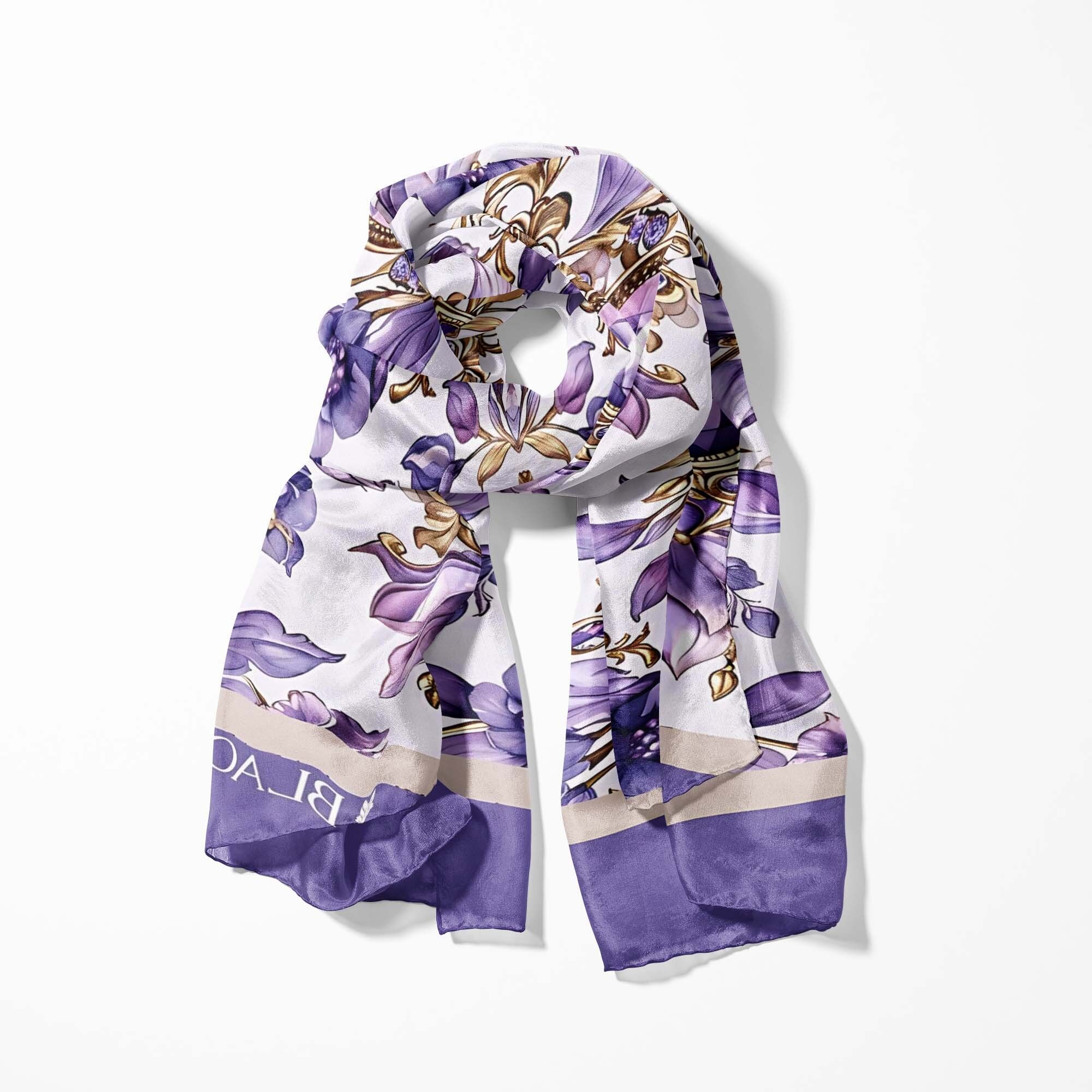 SCIARPA DA UOMO CON FIORI DI LISIANTHUS - COLLEZIONE PREMIUM