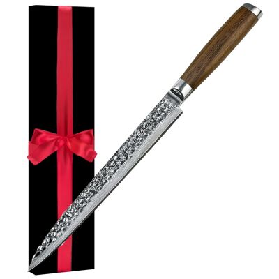 Damascus knife filleting knife 24.5 cm hand-ground paper gift box